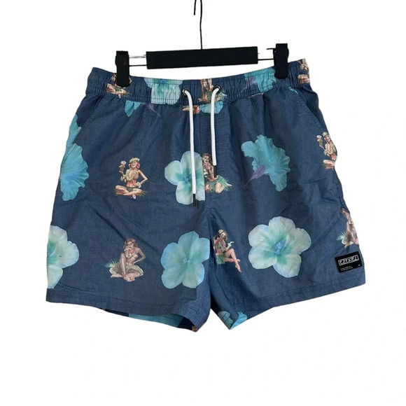 EZEKIEL MENS HAWAIIAN SWIM SHORTS - Picture 1 of 4
